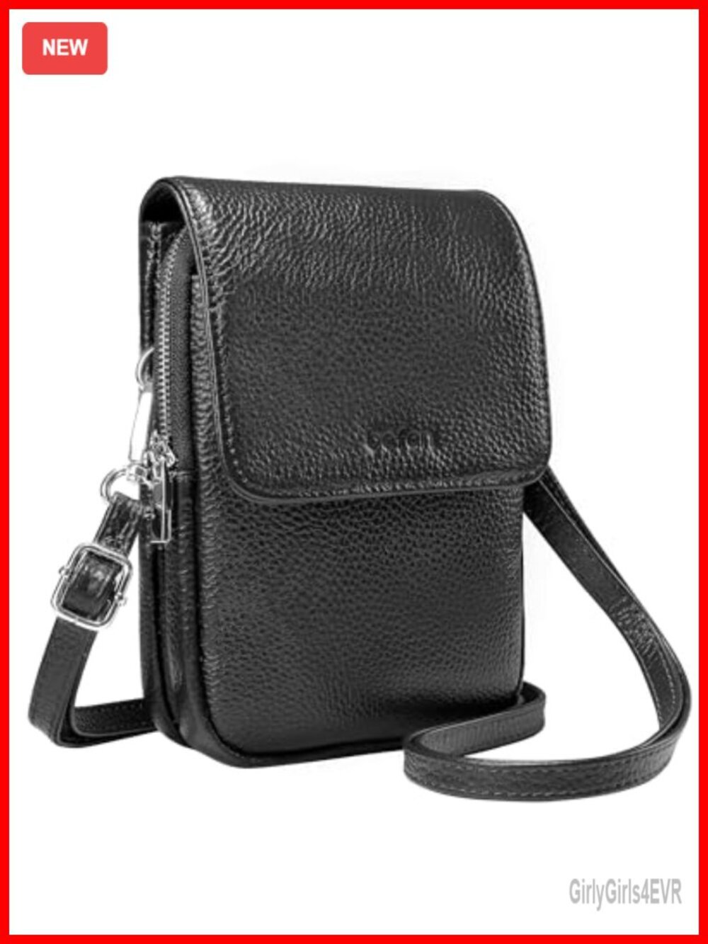 Genuine Leather Crossbody Bag with RFID Blocking Wallet